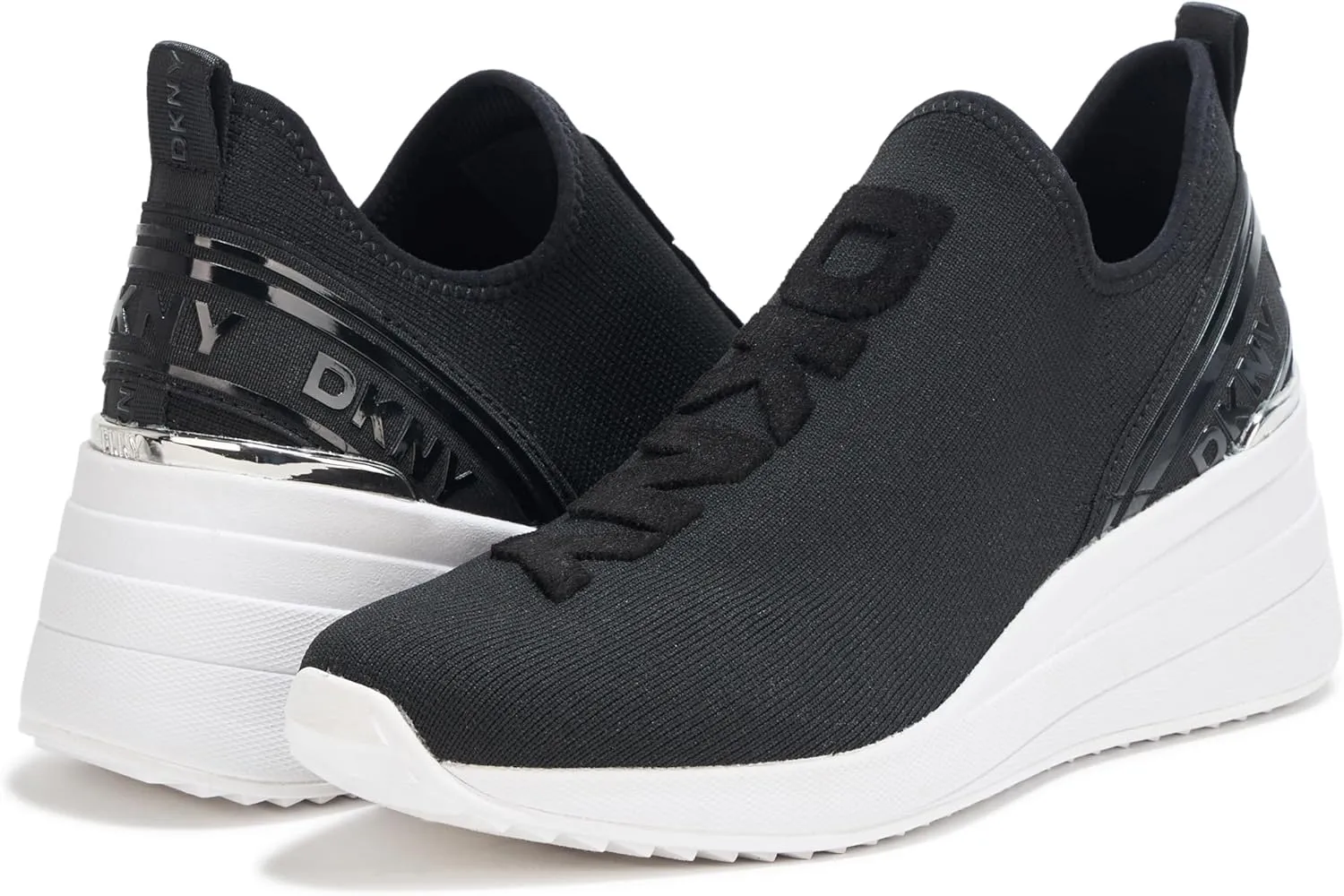 DKNY Women's Keeva Everyday Slip on Wedge Sneaker with Logo