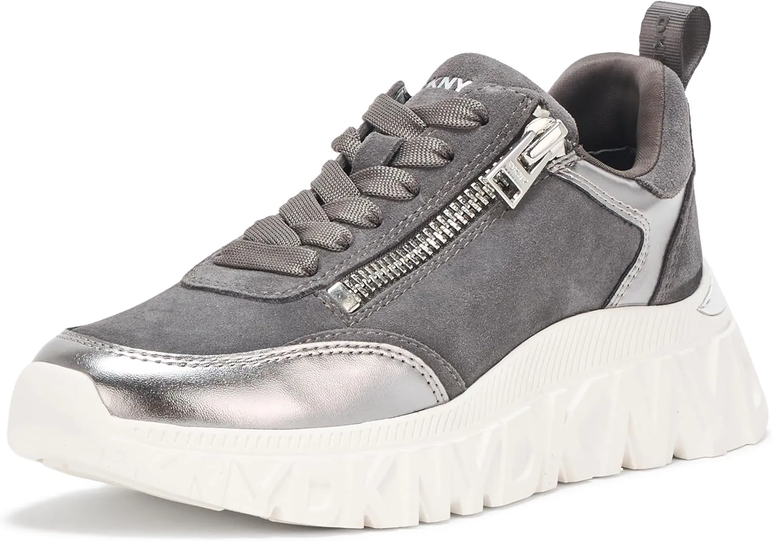 DKNY Women's Lakelyn Platform Sneaker with Side Zipper