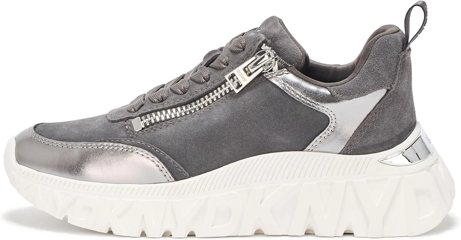 DKNY Women's Lakelyn Platform Sneaker with Side Zipper