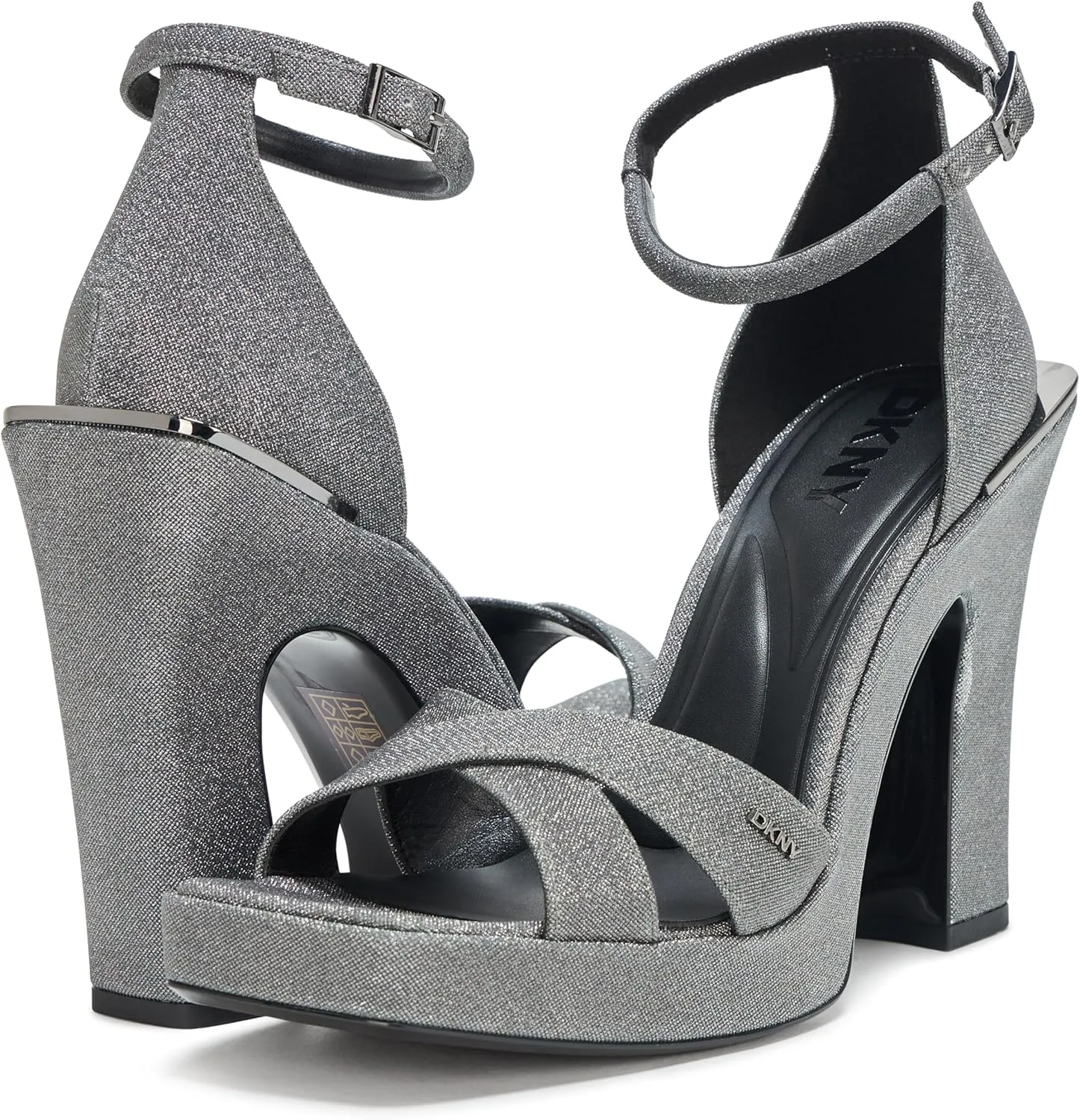 DKNY Women's Linda Platform Ankle Strap Block Heel Heeled Sandal