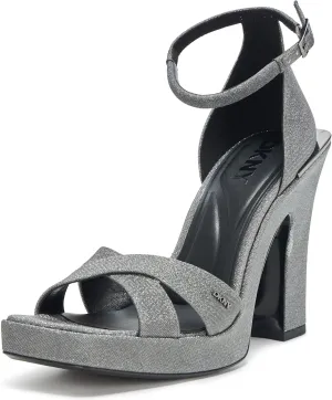 DKNY Women's Linda Platform Ankle Strap Block Heel Heeled Sandal