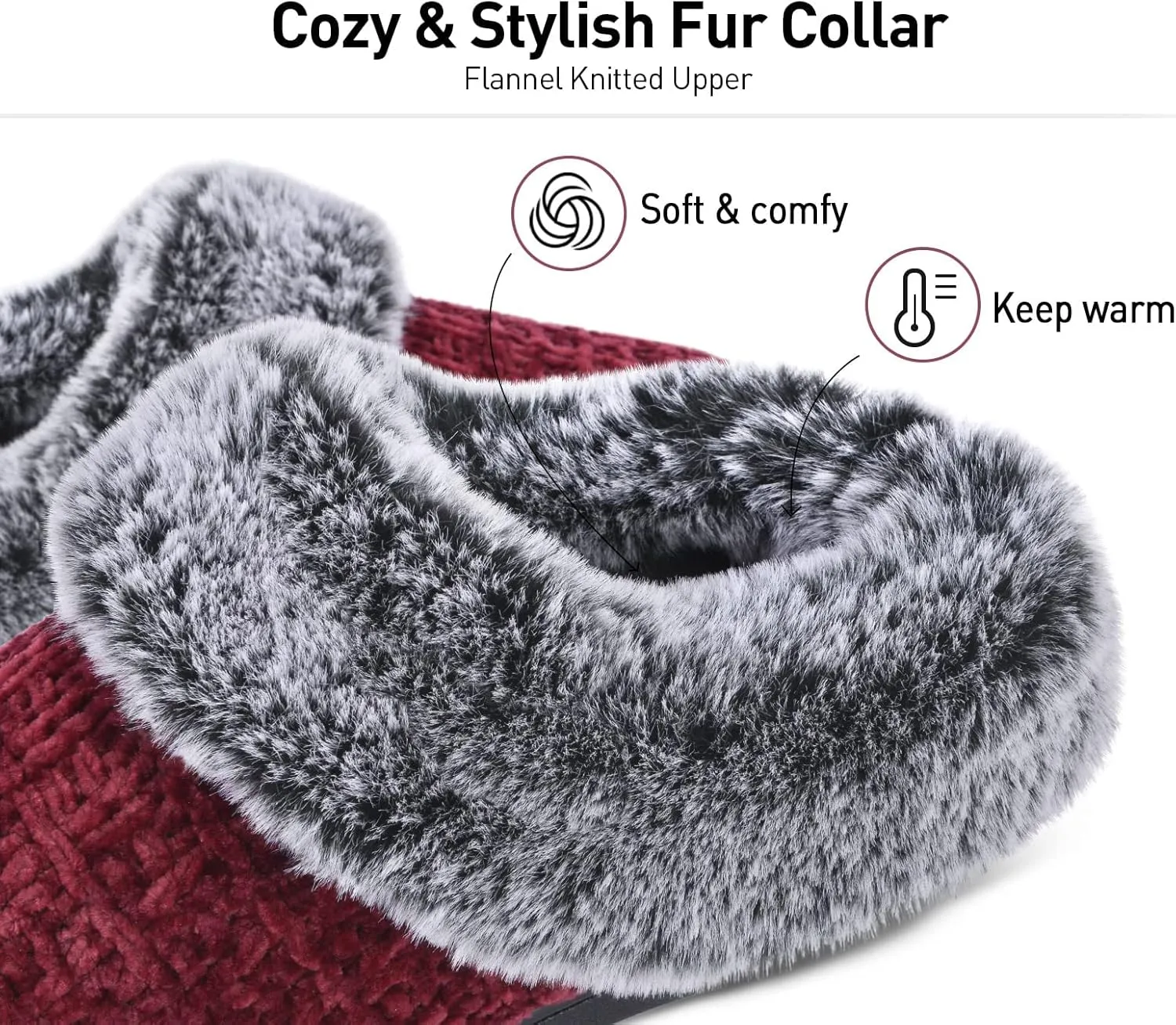 DL Women's Memory Foam Moccasin Slippers Micro Suede with Breathable Faux Fur Lining Slip On House Shoes Micro Indoor & Outdoor