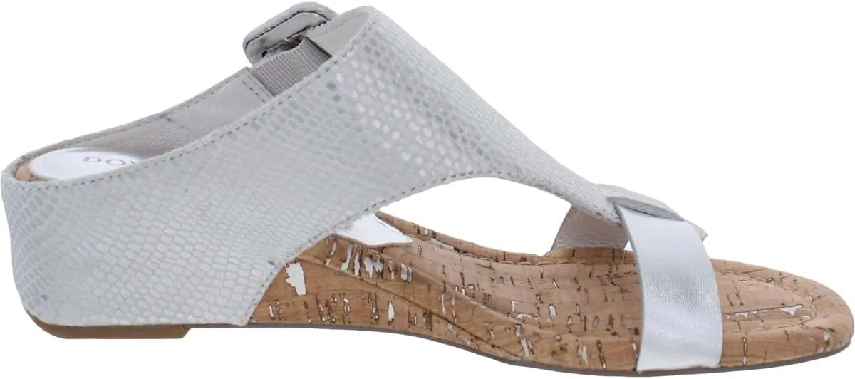 Donald Pliner Women's Ofelia Python Print Upper Cork Wedge Heel Heeled, Comfortable, Leather, Slide Sandals