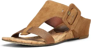 Donald Pliner Women's Ofelia Python Print Upper Cork Wedge Heel Heeled, Comfortable, Leather, Slide Sandals