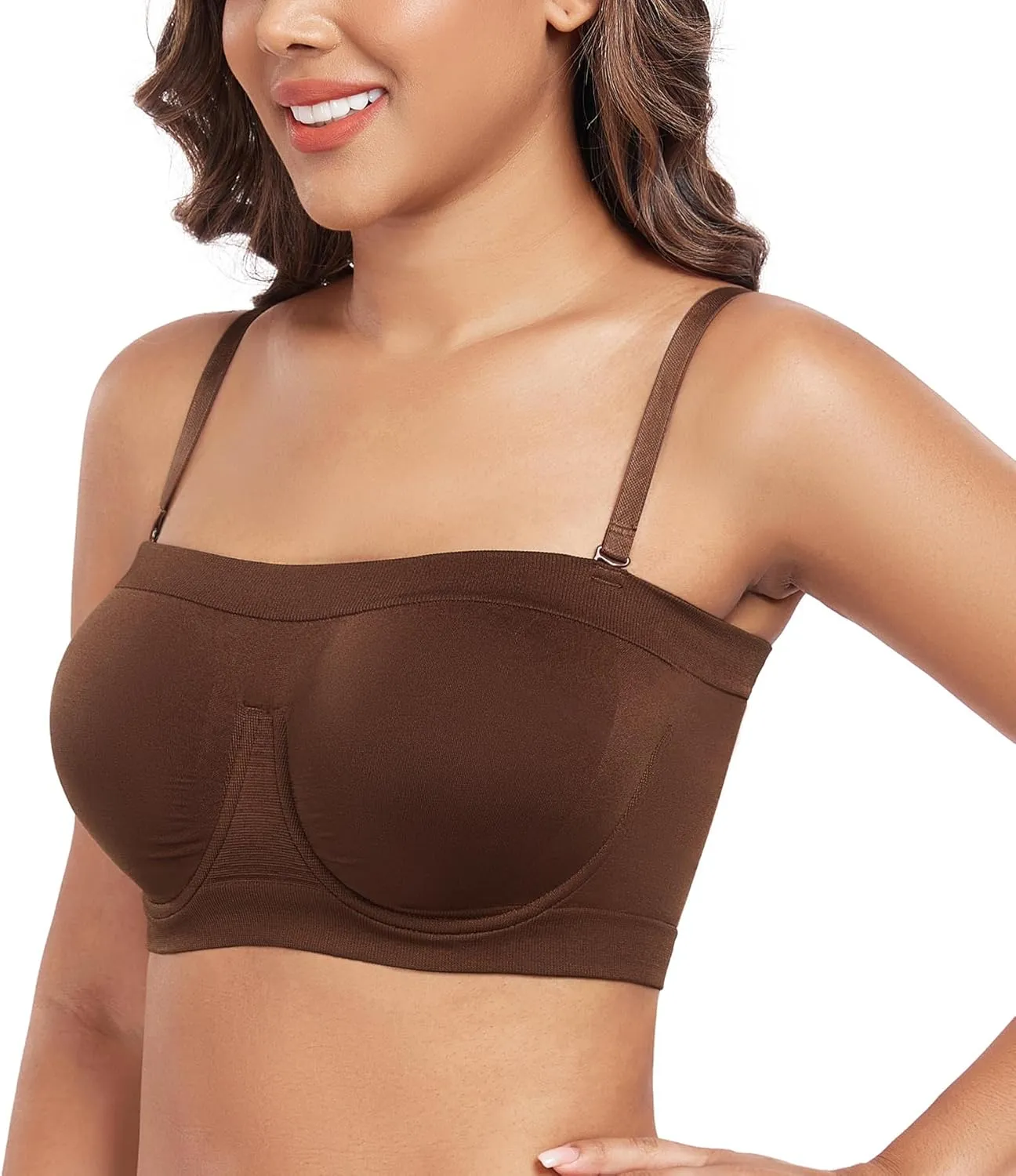 DotVol Women's Underwire Bralette Non Padded Bandeau Tube Top Multiway Bra