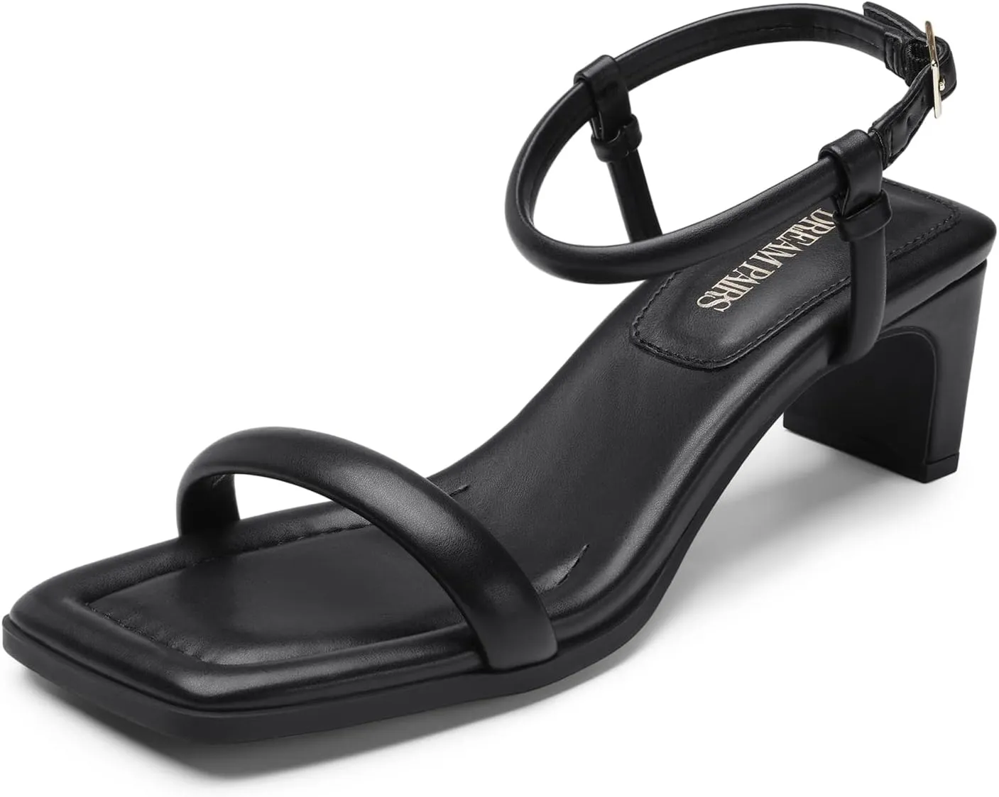 DREAM PAIRS Womens Heels Open Toe Ankle Strap Square Cute Wedding Party Sandal Comfort Dress Shoes