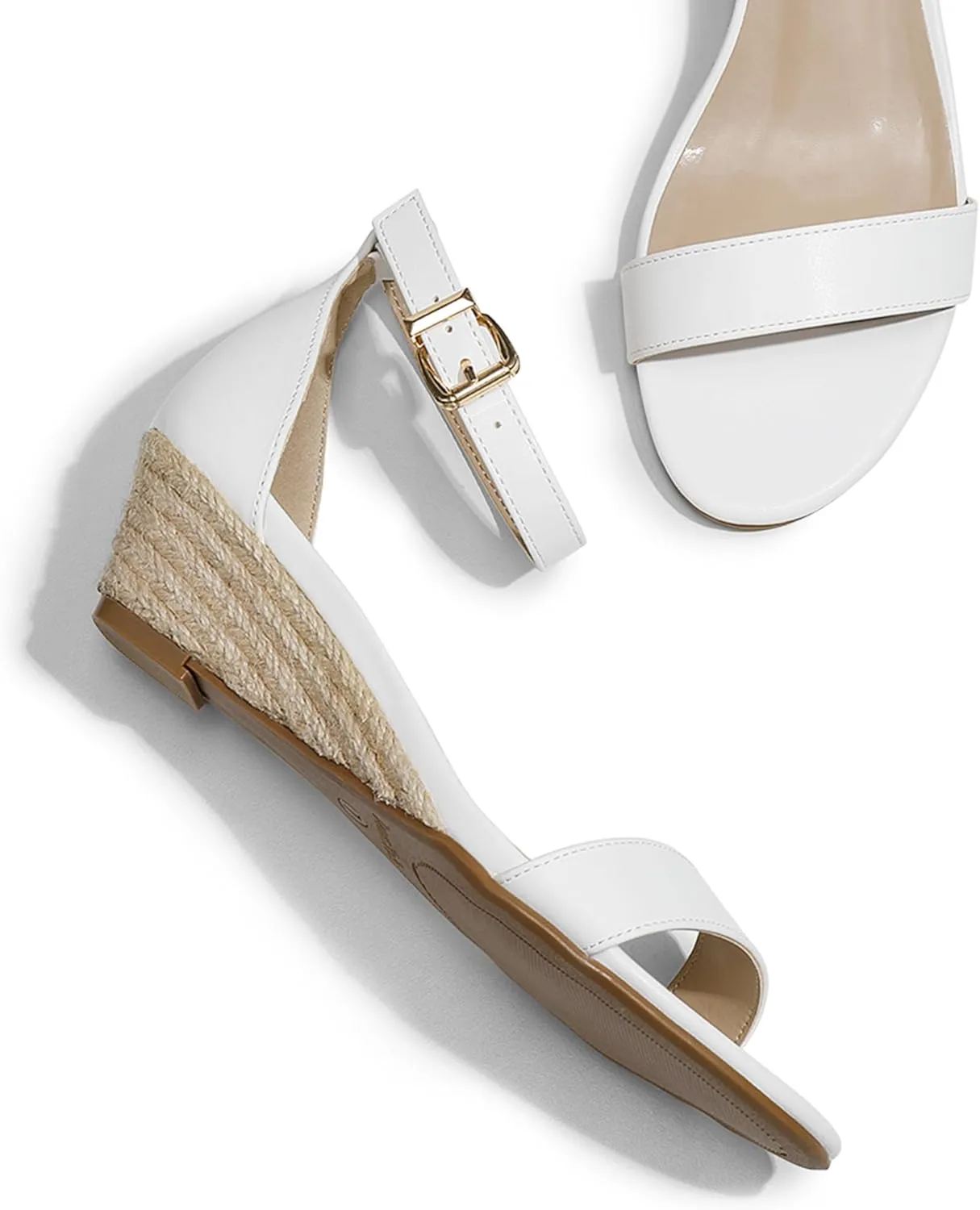DREAM PAIRS Women's Ingrid Ankle Strap Low Wedge Sandal