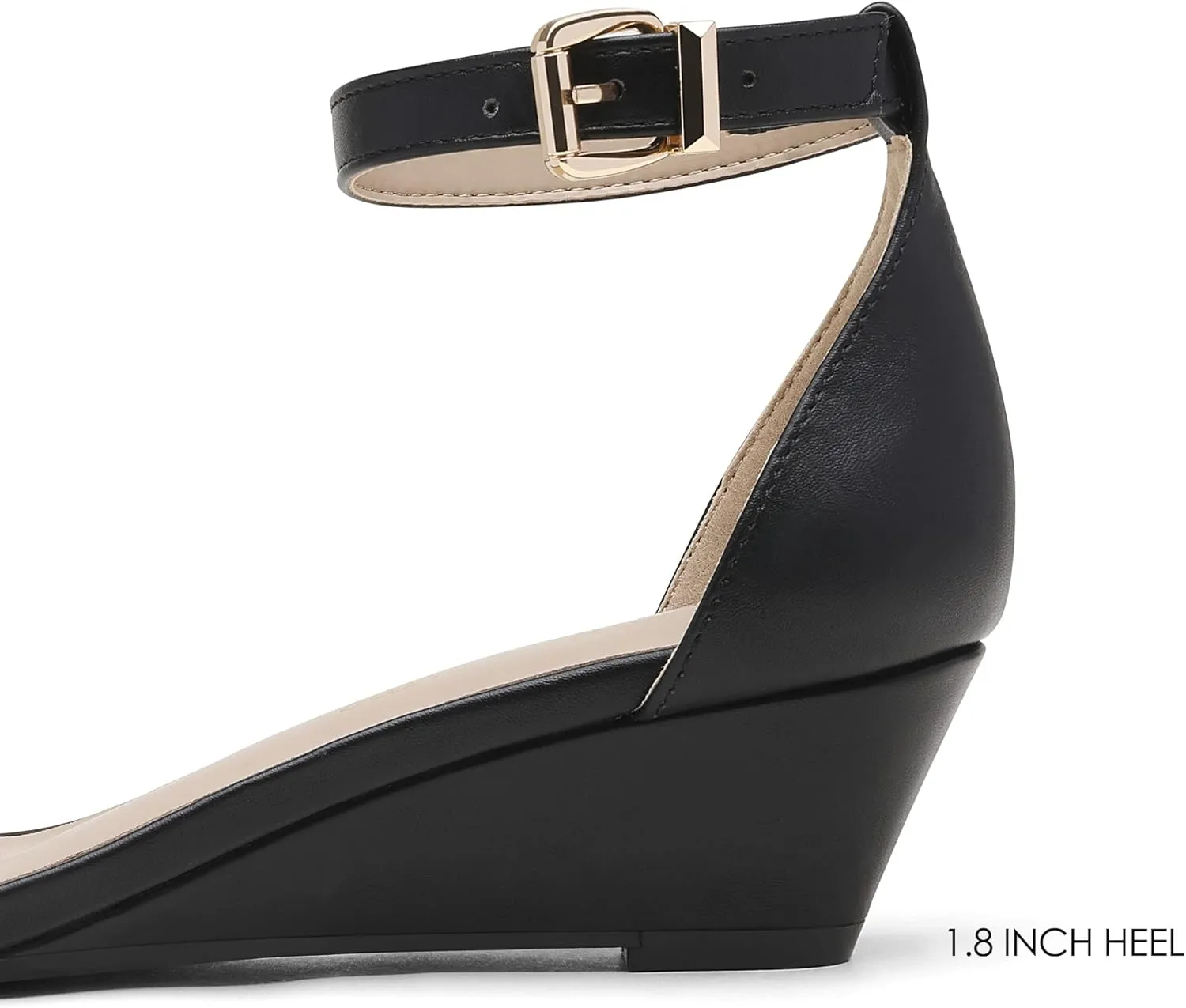 DREAM PAIRS Women's Ingrid Ankle Strap Low Wedge Sandal