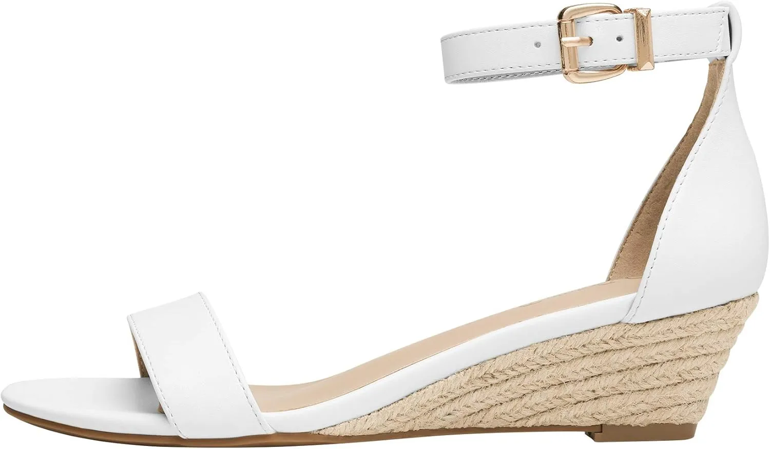 DREAM PAIRS Women's Ingrid Ankle Strap Low Wedge Sandal