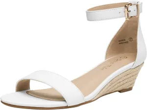 DREAM PAIRS Women's Ingrid Ankle Strap Low Wedge Sandal