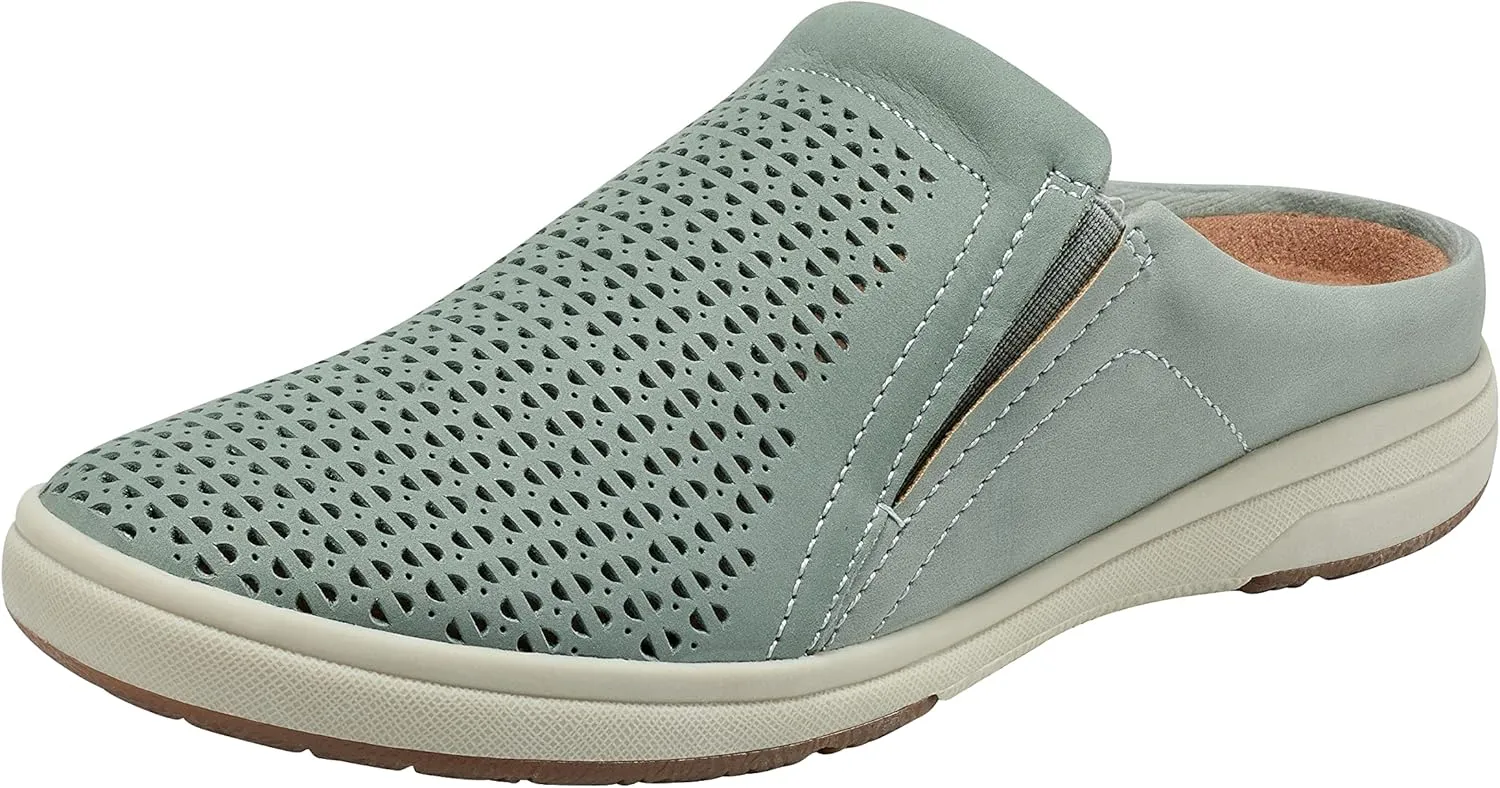 Earth Origins Women’s Emilia Sneaker I Slip-On Leather Clog with Breathable Cutouts for Everyday