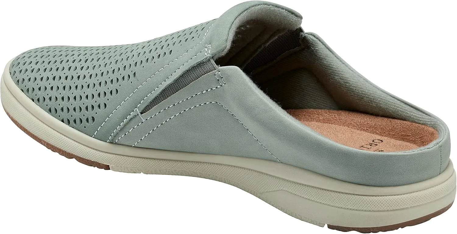 Earth Origins Women’s Emilia Sneaker I Slip-On Leather Clog with Breathable Cutouts for Everyday