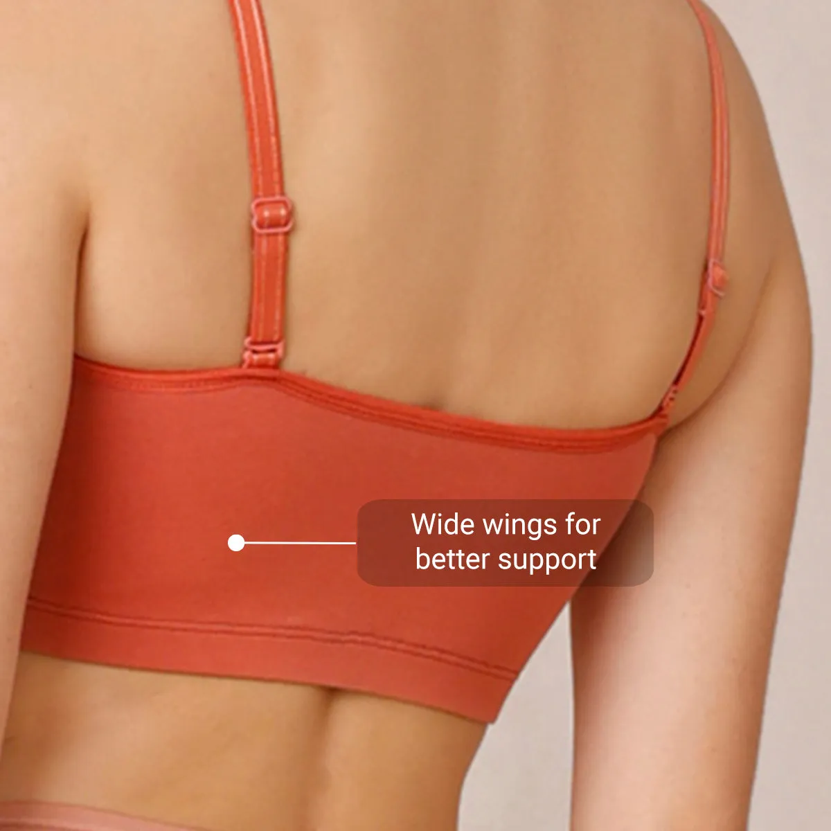 Easy Breezy Slip on Bra PO2-NYB165-Black and Carrot