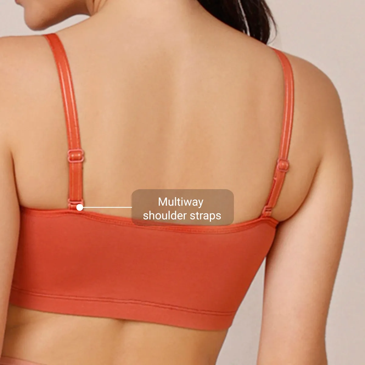 Easy Breezy Slip on Bra PO2-NYB165-Black and Carrot
