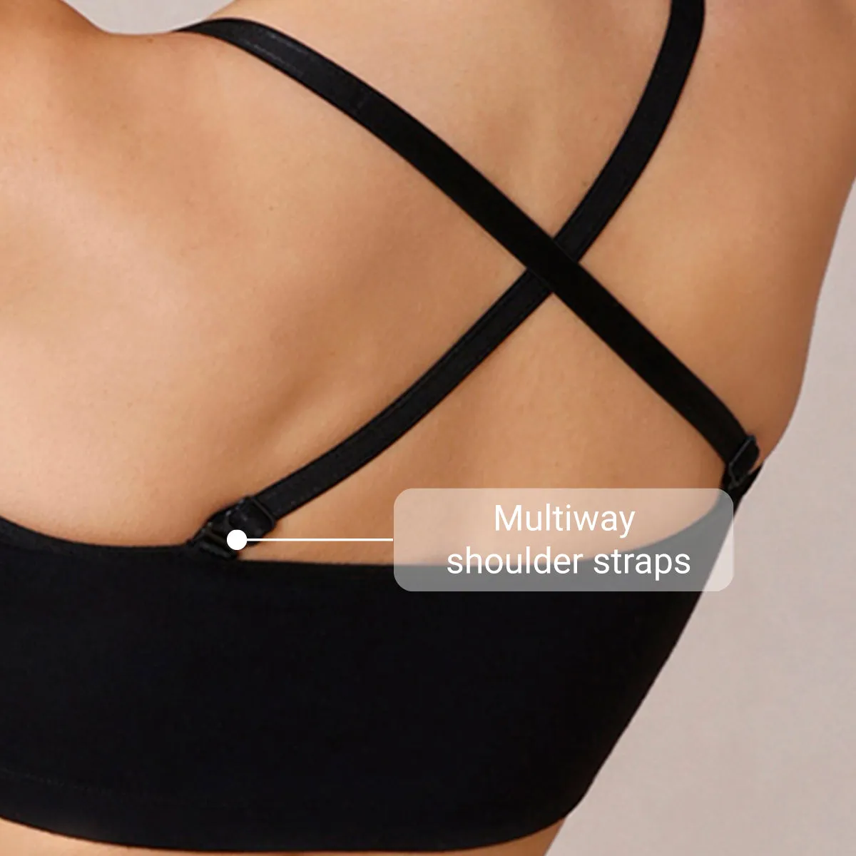 Easy Breezy Slip on Bra PO2-NYB165-Black and Carrot