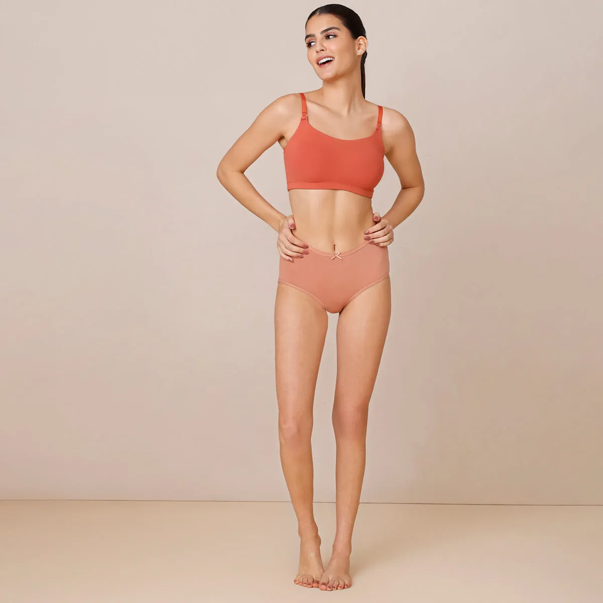 Easy Breezy Slip on Bra PO2-NYB165-Black and Carrot