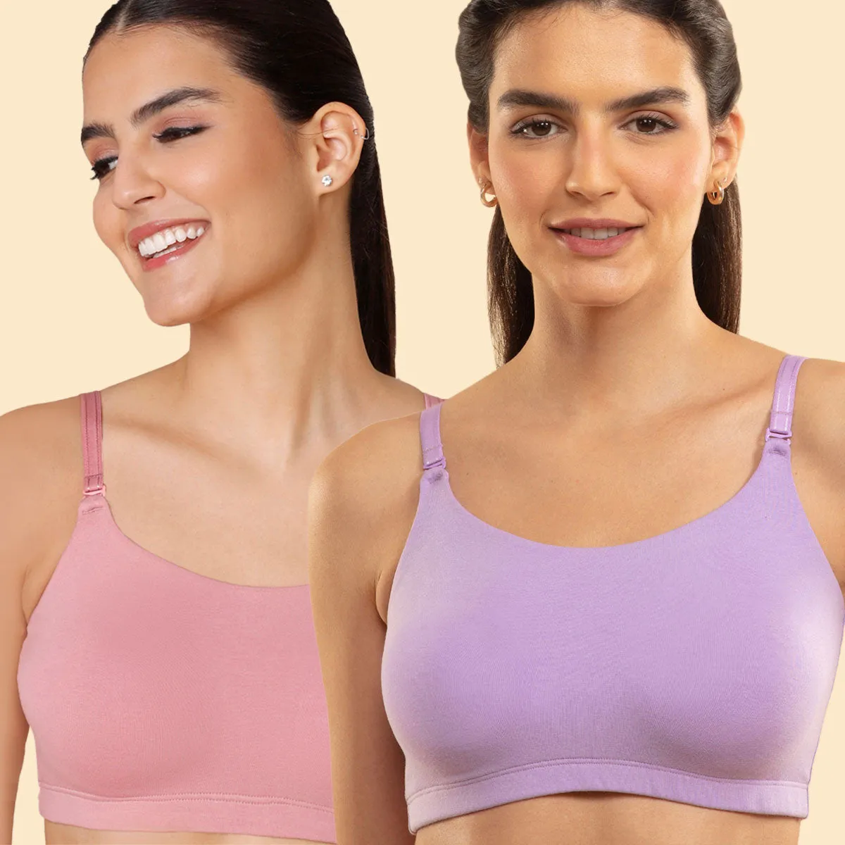 Easy Breezy Slip on Bra PO2-NYB165-Pink and Lavender