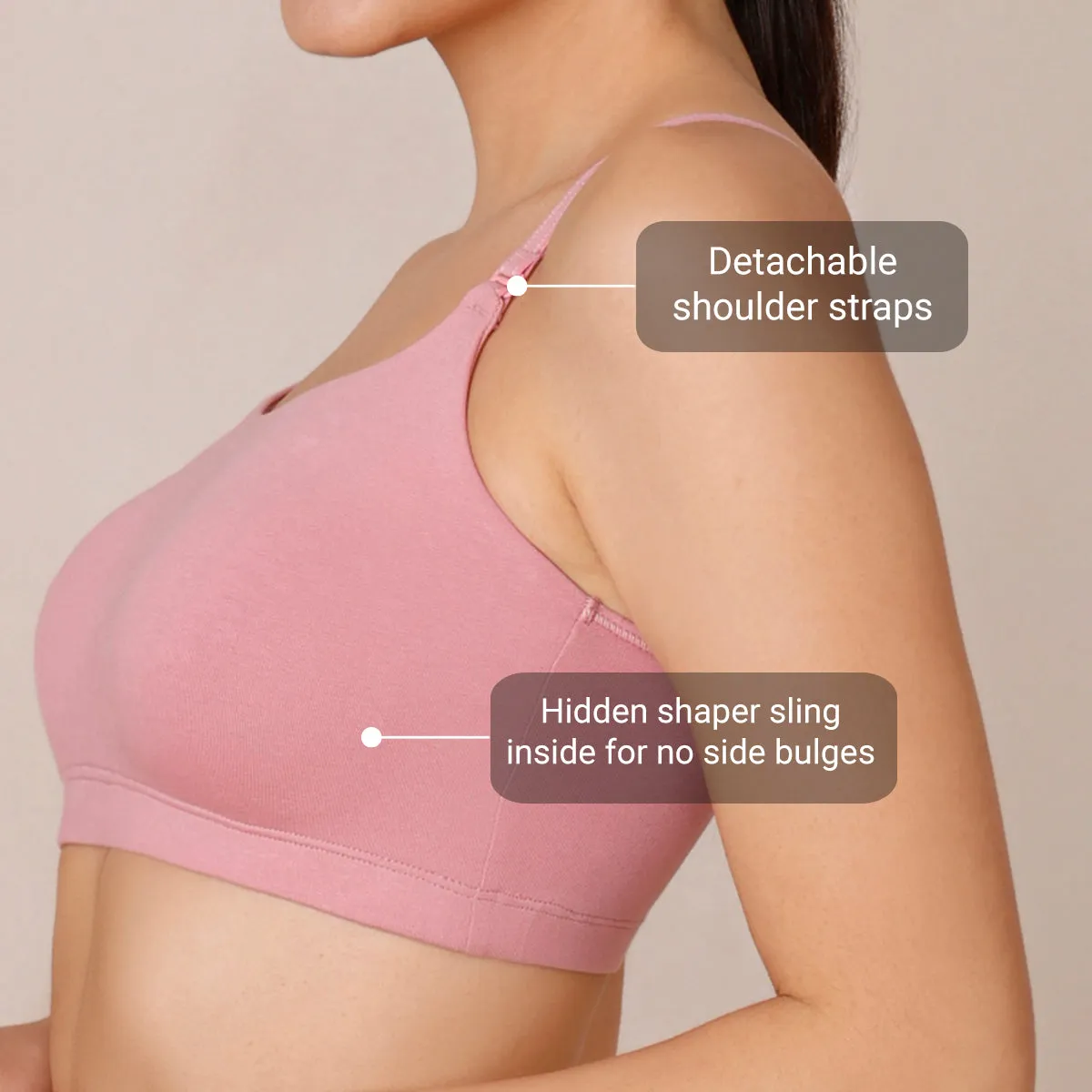 Easy Breezy Slip on Bra PO2-NYB165-Pink and Lavender