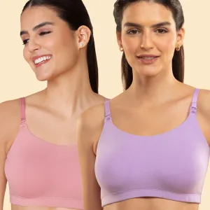 Easy Breezy Slip on Bra PO2-NYB165-Pink and Lavender