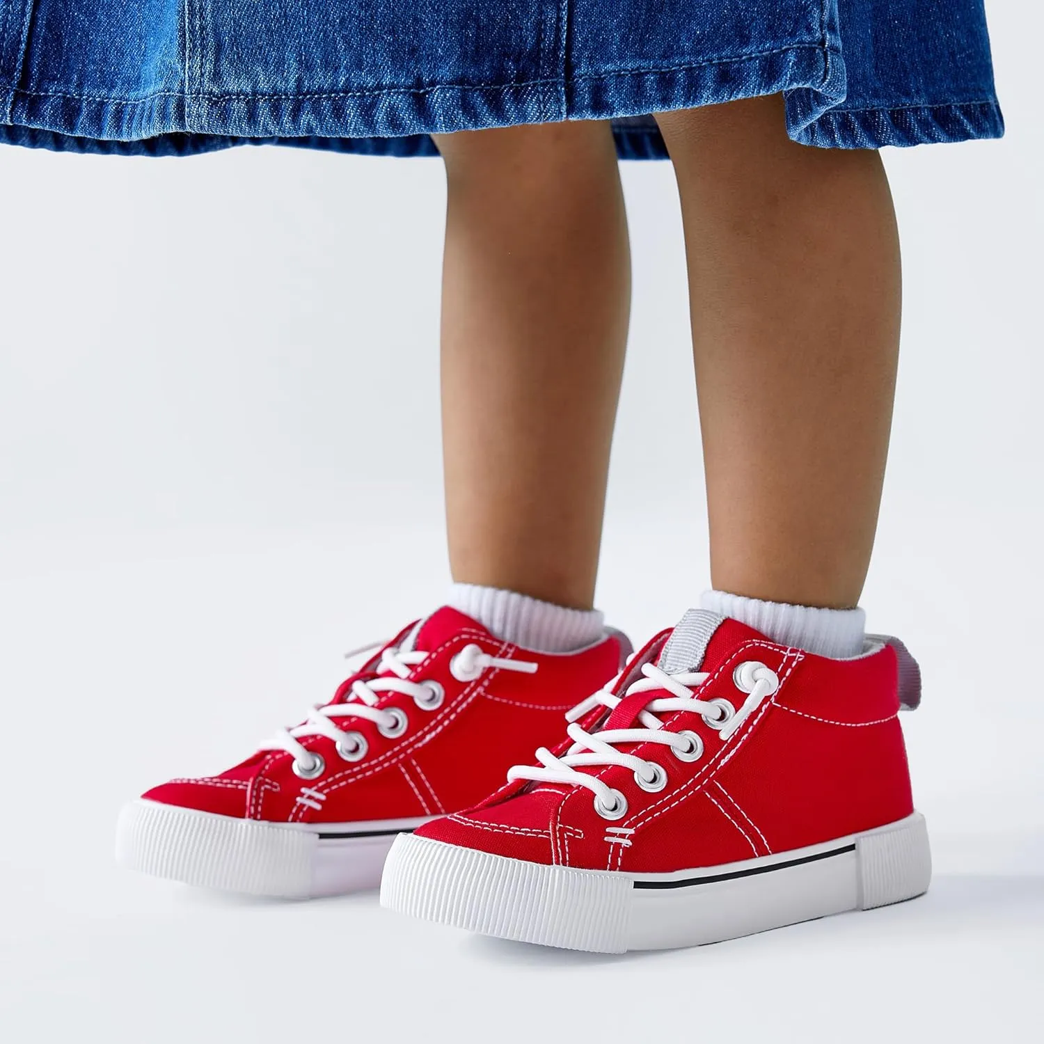 EasyStar Boys Girls Mid-Top Slip On Comfort Fabric Sneaker Shoe