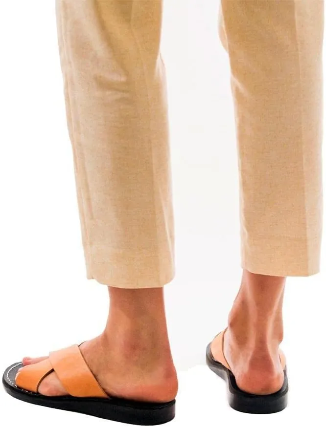 Elan - Leather Cross Strap Sandal - Womens Sandals