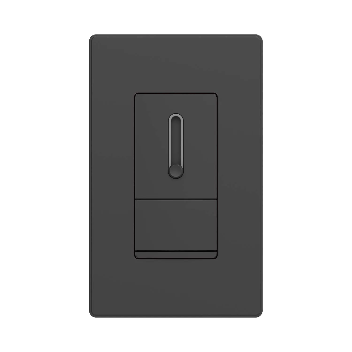 ELEGRP Slide Dimmer Switch for Dimmable LED, CFL and Incandescent Light Lamp Bulbs, Single Pole or 3-Way, Full Control with Preset, Rocker Paddle, Wall Plate Included, UL Listed (1 Pack, Matte Black)