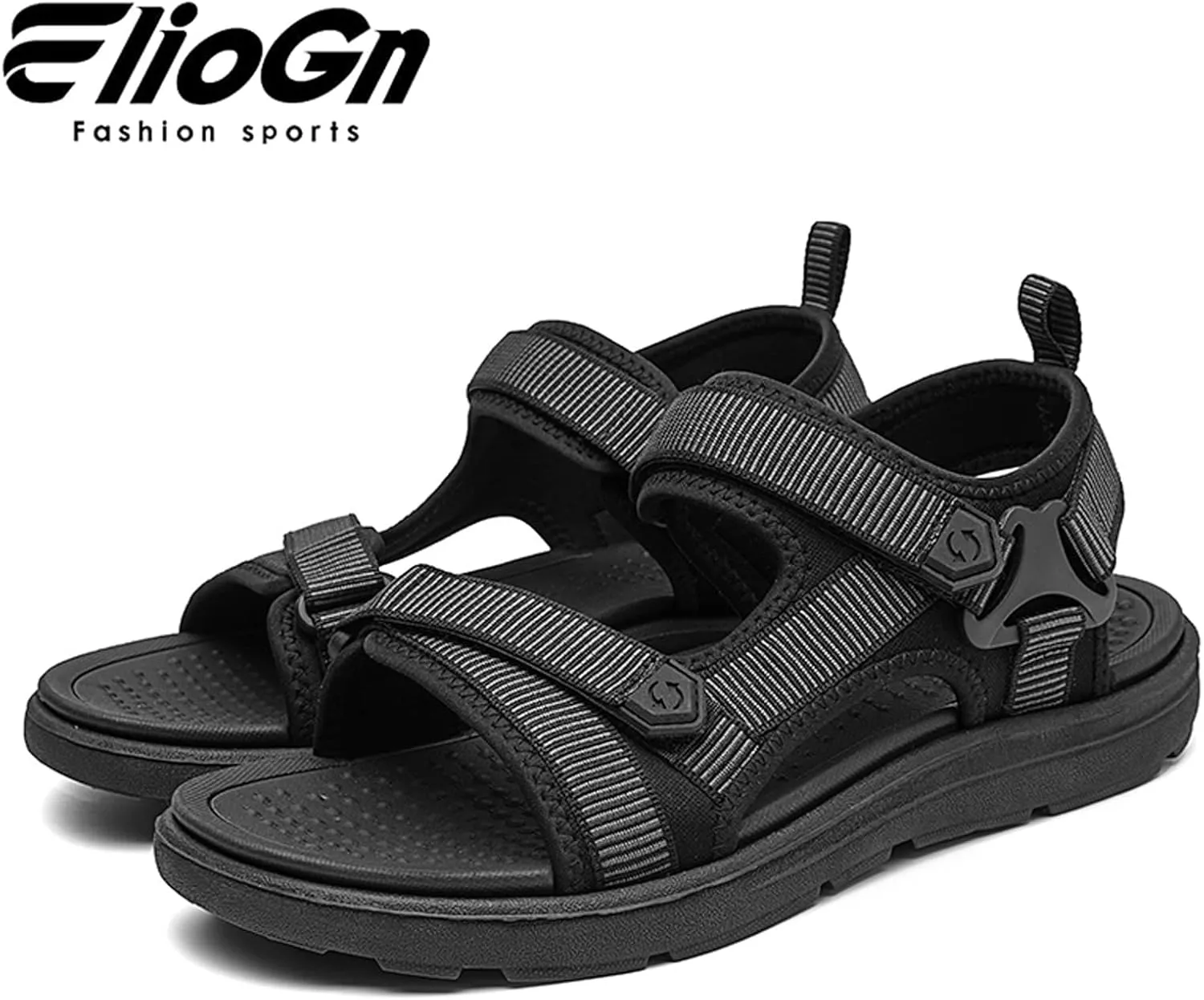Eliogn Men's Sports Sandals Arch Support Open Toe Trail Outdoor Hiking Sandals Beach Sandals Summer Water Shoes