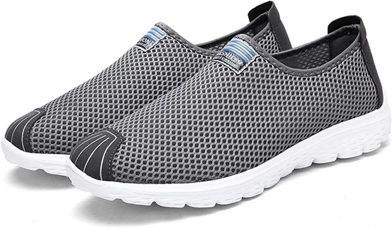 Eliogn Men's Women's Comfortable Breathable Walking Shoes Casual Knit Mesh Loafer Slip-on Sneakers Fashionable Lightweight Running Shoes for Unisex