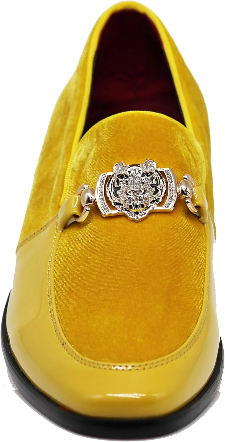 Enzo Romeo SPK65 Men's Fashion Rhinestone Glitter Buckle Slip On Dress Shoes