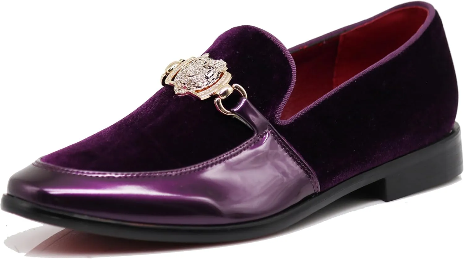 Enzo Romeo SPK65 Men's Fashion Rhinestone Glitter Buckle Slip On Dress Shoes