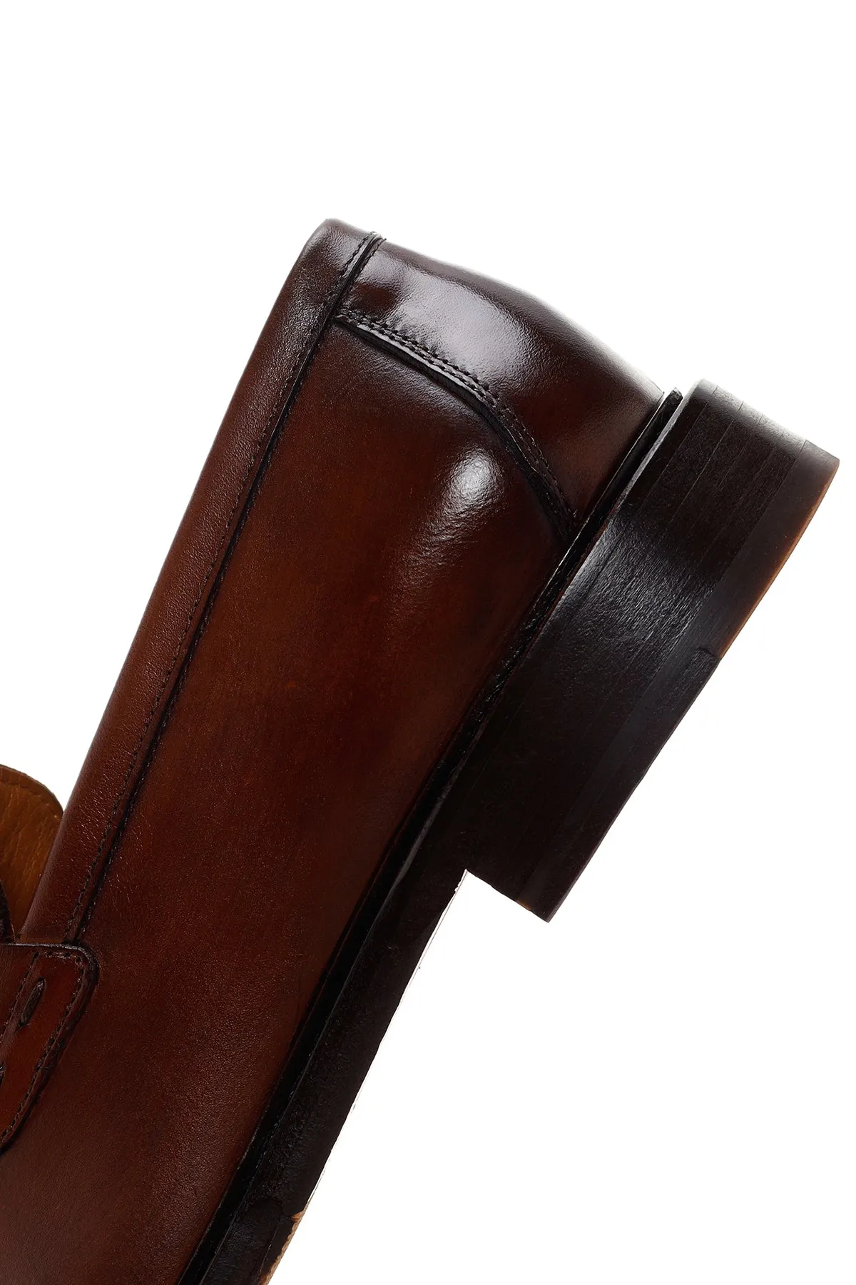 Erkek Kahverengi Deri Klasik Loafer
