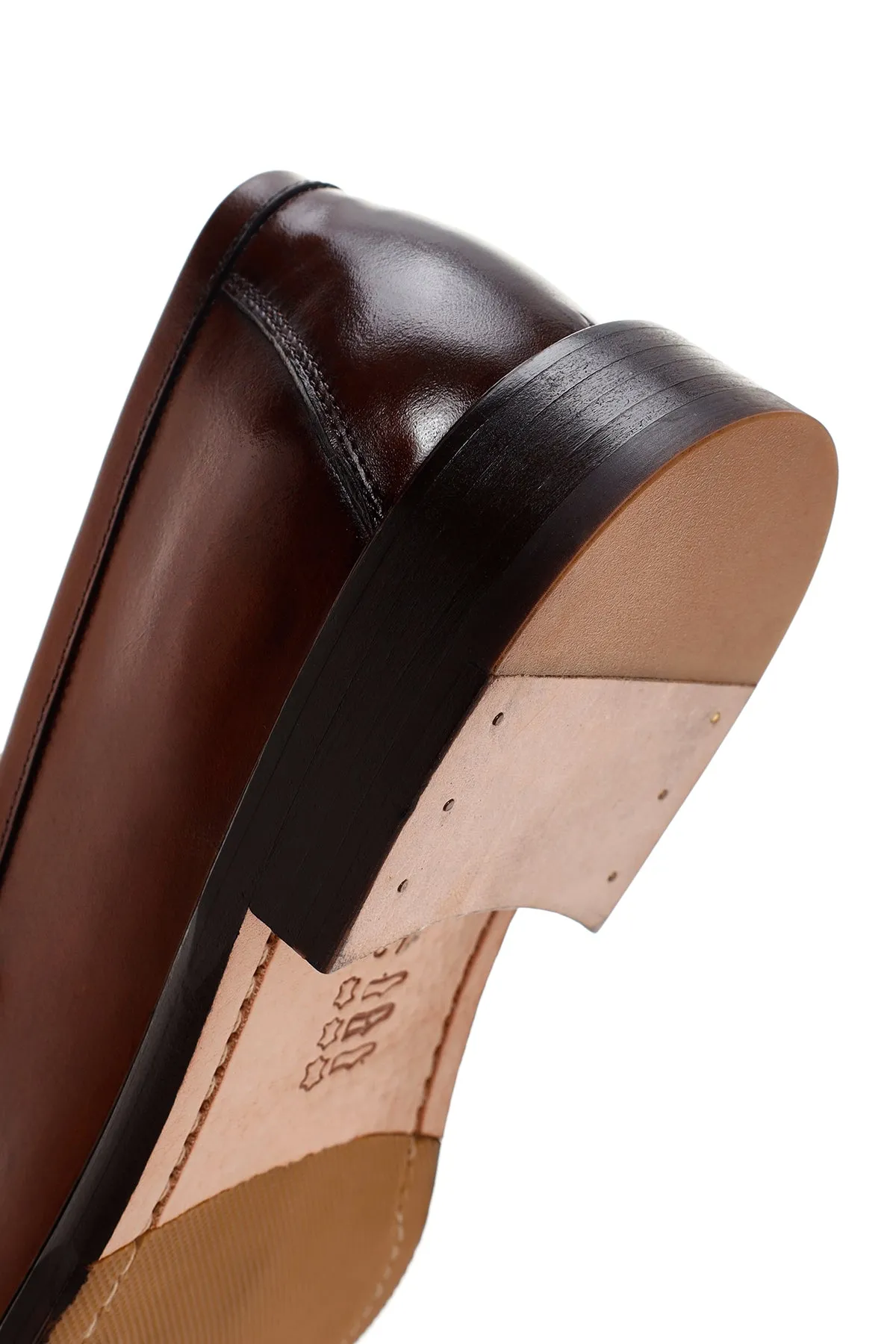 Erkek Kahverengi Deri Klasik Loafer