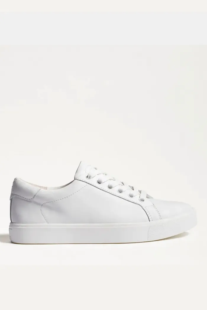 Ethyl Lace Up Sneakers - White Leather