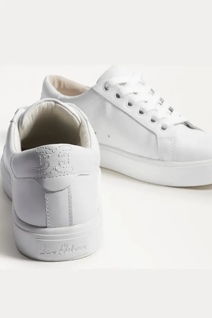 Ethyl Lace Up Sneakers - White Leather