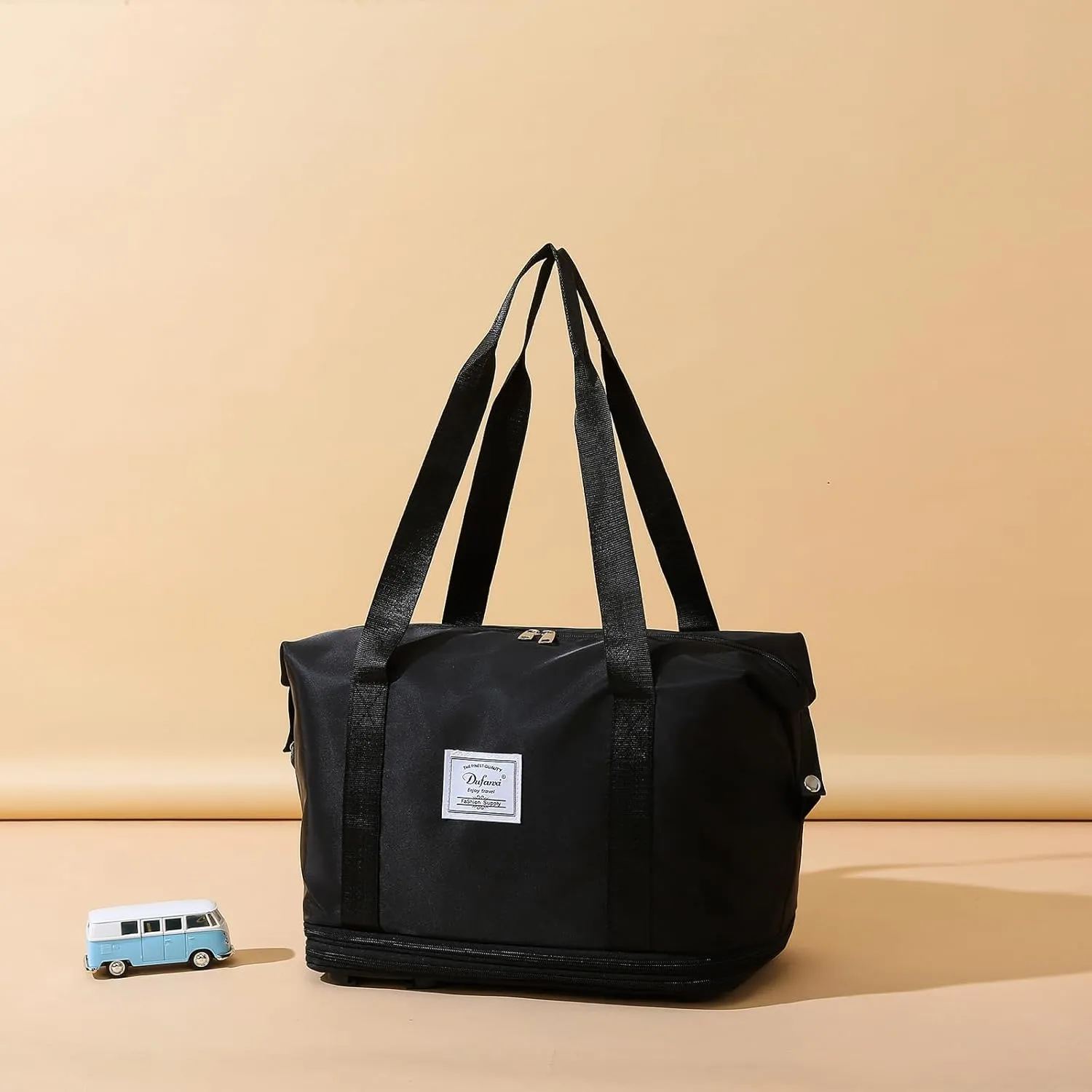 Expandable Large Capacity Weekender and Gym Tote for Women: Versatile Travel Duffel with Detachable Wheels and Dry-Wet Separation, Water-Resistant - Ideal Carry On Bag