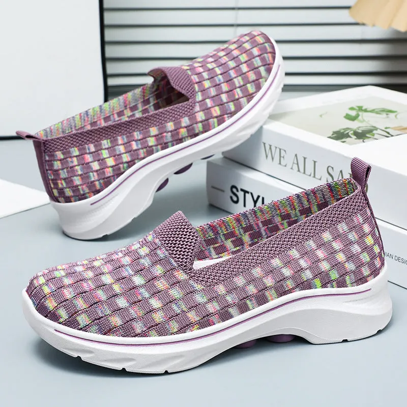 Fashion Colorblock Platform Casual Women's Breathable Shoes