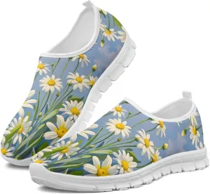 Fashion Print Womens Slip on Walking Shoes Breathable Flat Shoes Comfortable Casual Sneakers