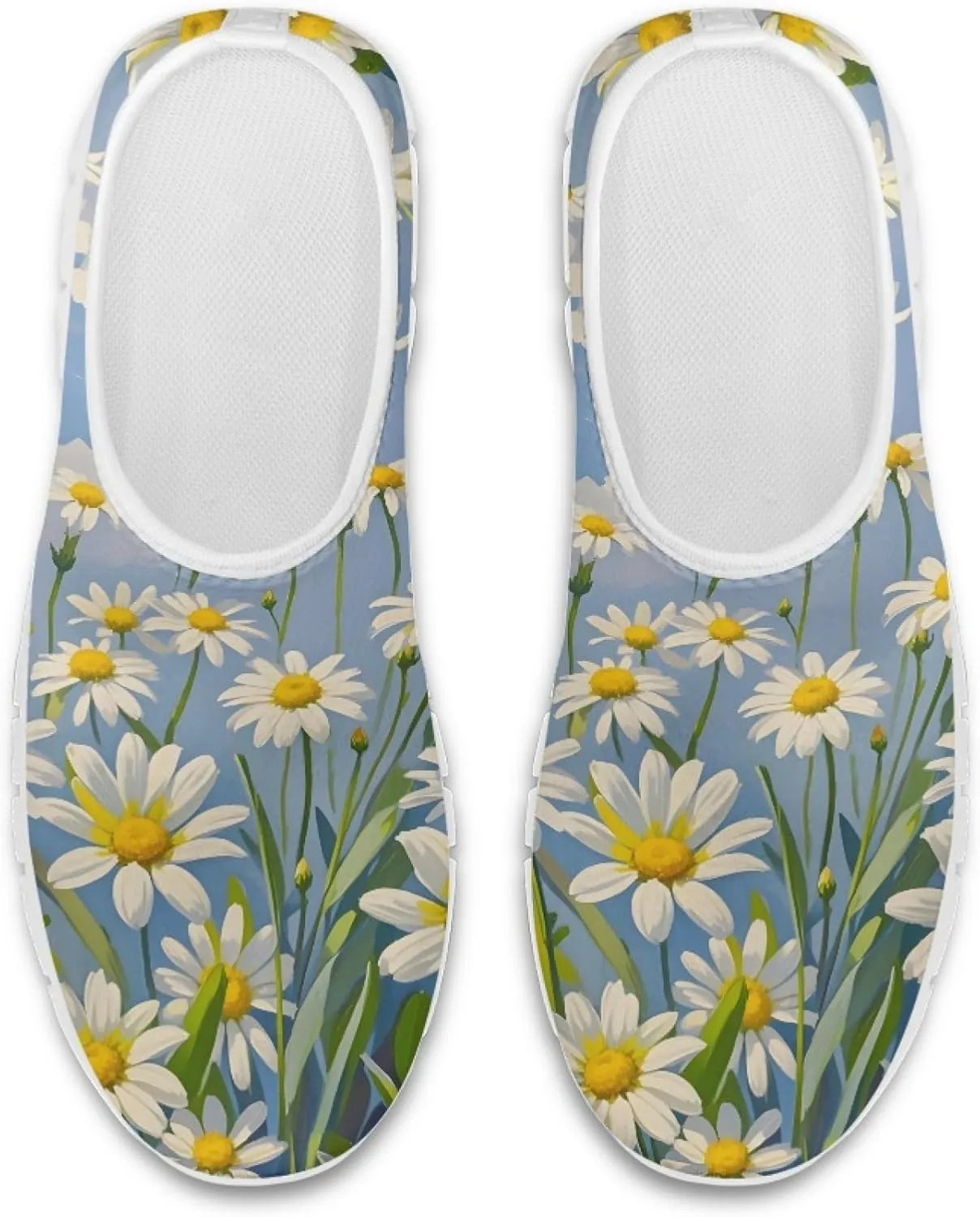 Fashion Print Womens Slip on Walking Shoes Breathable Flat Shoes Comfortable Casual Sneakers