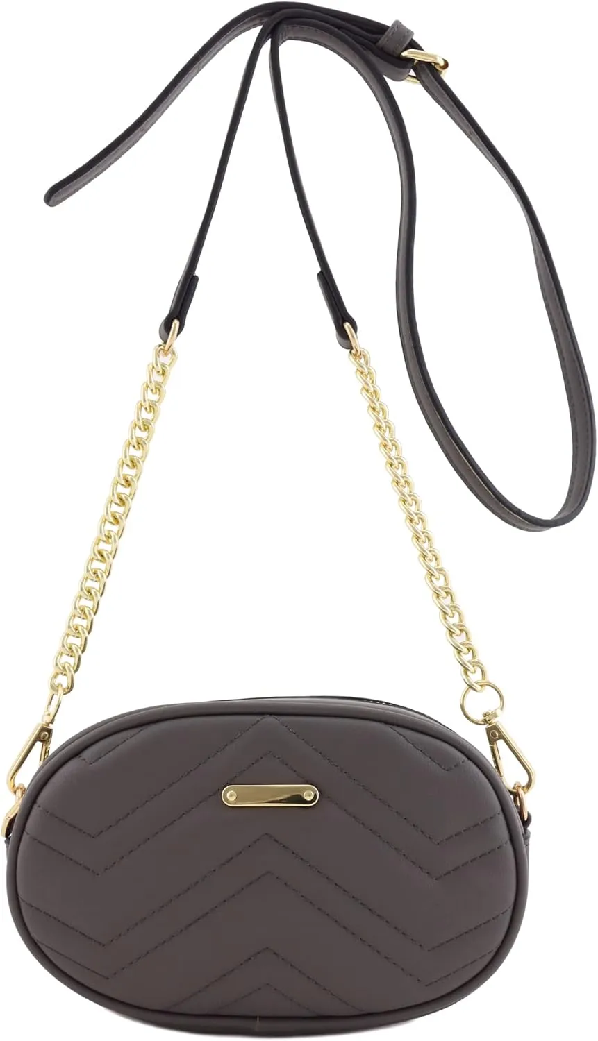 FashionPuzzle Quilted Small Versatile Purse Fanny Pack Waist Bag Crossbody