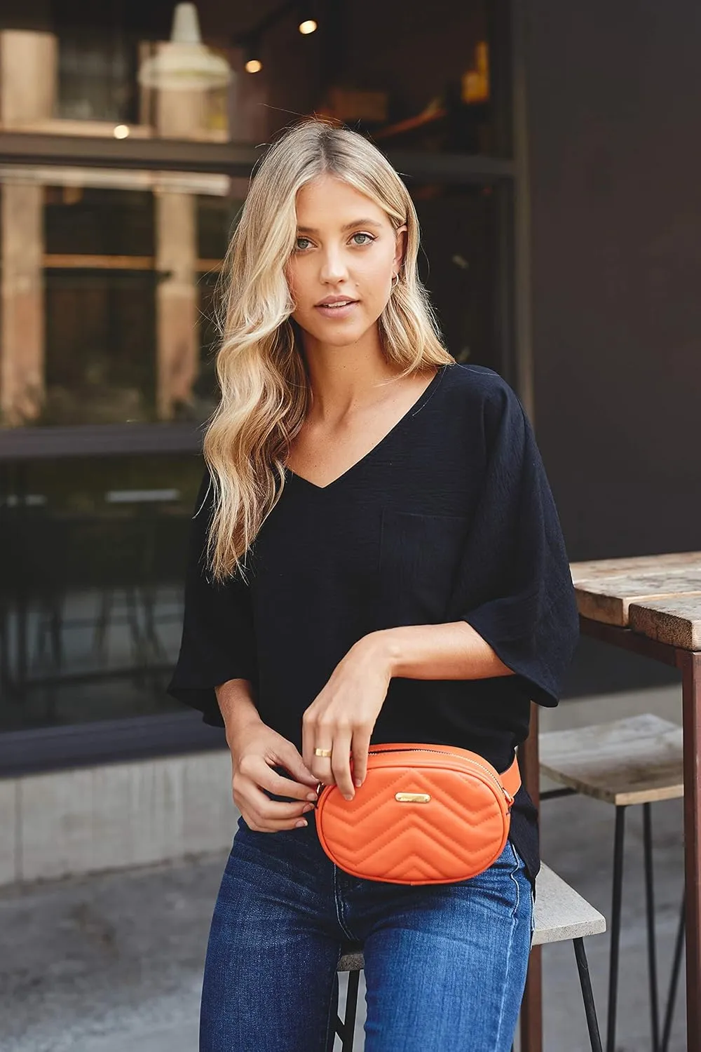 FashionPuzzle Quilted Small Versatile Purse Fanny Pack Waist Bag Crossbody