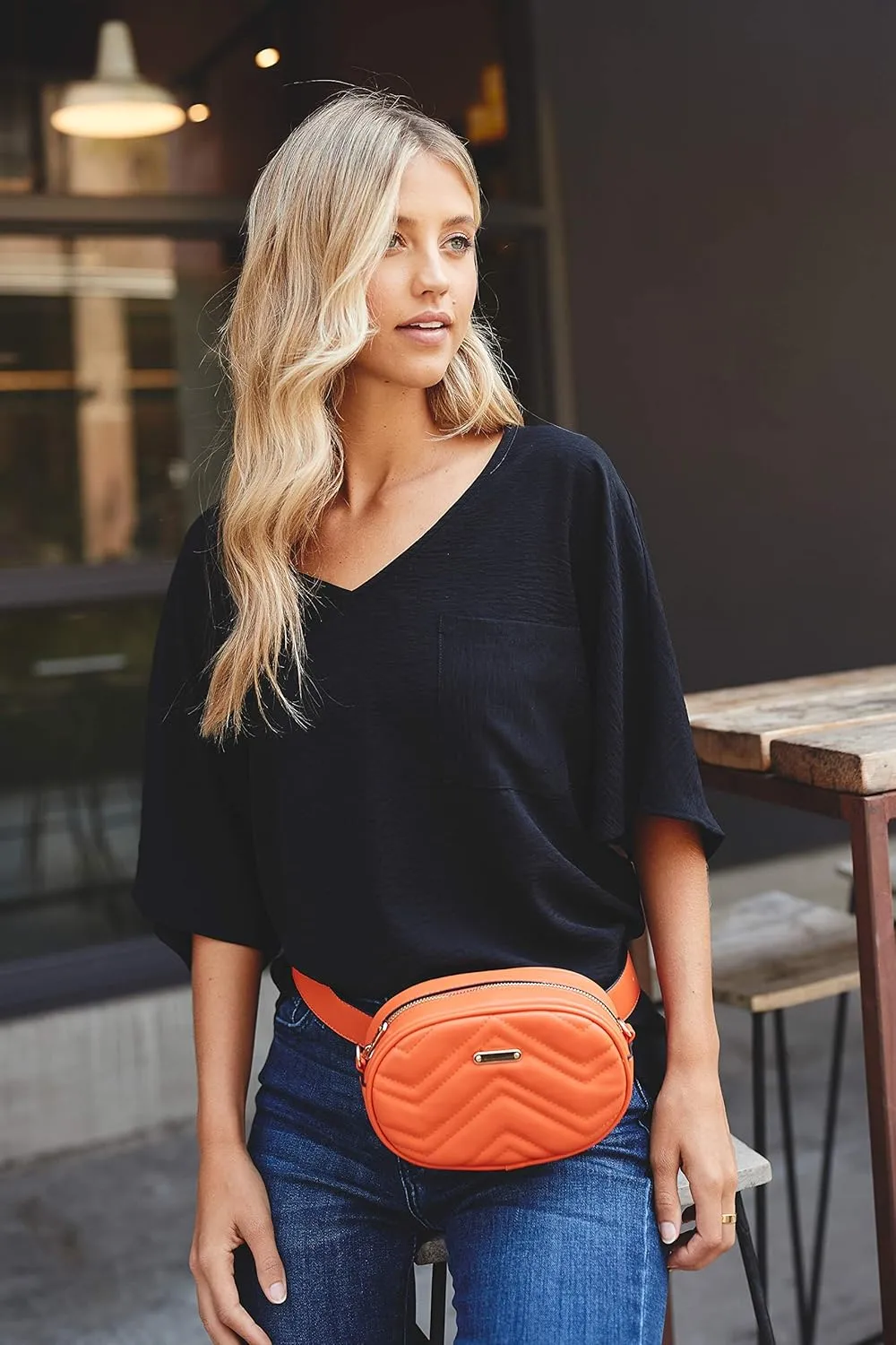 FashionPuzzle Quilted Small Versatile Purse Fanny Pack Waist Bag Crossbody