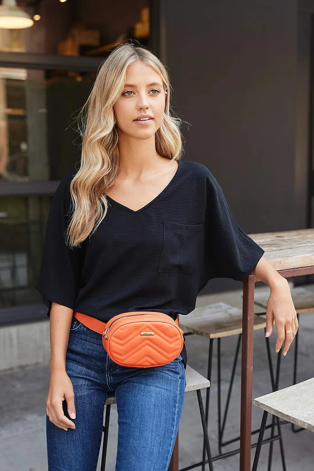 FashionPuzzle Quilted Small Versatile Purse Fanny Pack Waist Bag Crossbody