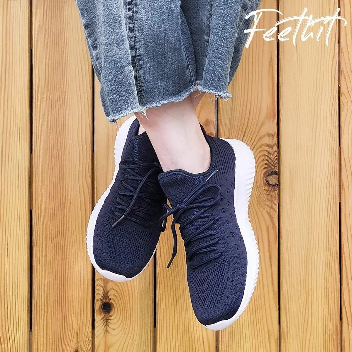 Feethit Womens Slip On Walking Shoes Non Slip Running Shoes Breathable Workout Shoes Lightweight Gym Sneakers