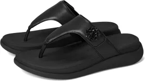 FitFlop Women's F-Mode Go Beadie-Button Adj. Flatform Toe/Post Sandals Wedge