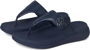 FitFlop Women's F-Mode Go Beadie-Button Adj. Flatform Toe/Post Sandals Wedge