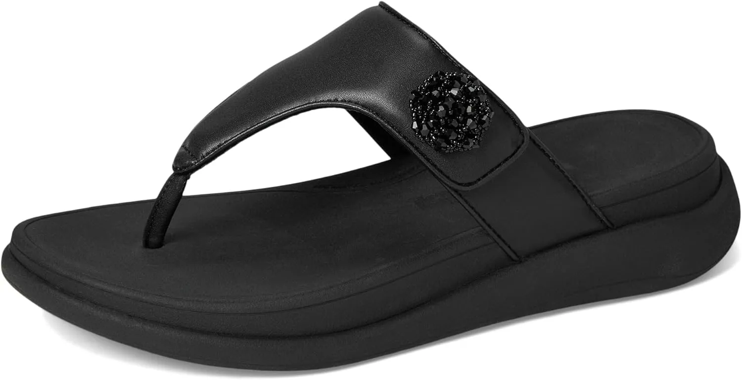 FitFlop Women's F-Mode Go Beadie-Button Adj. Flatform Toe/Post Sandals Wedge