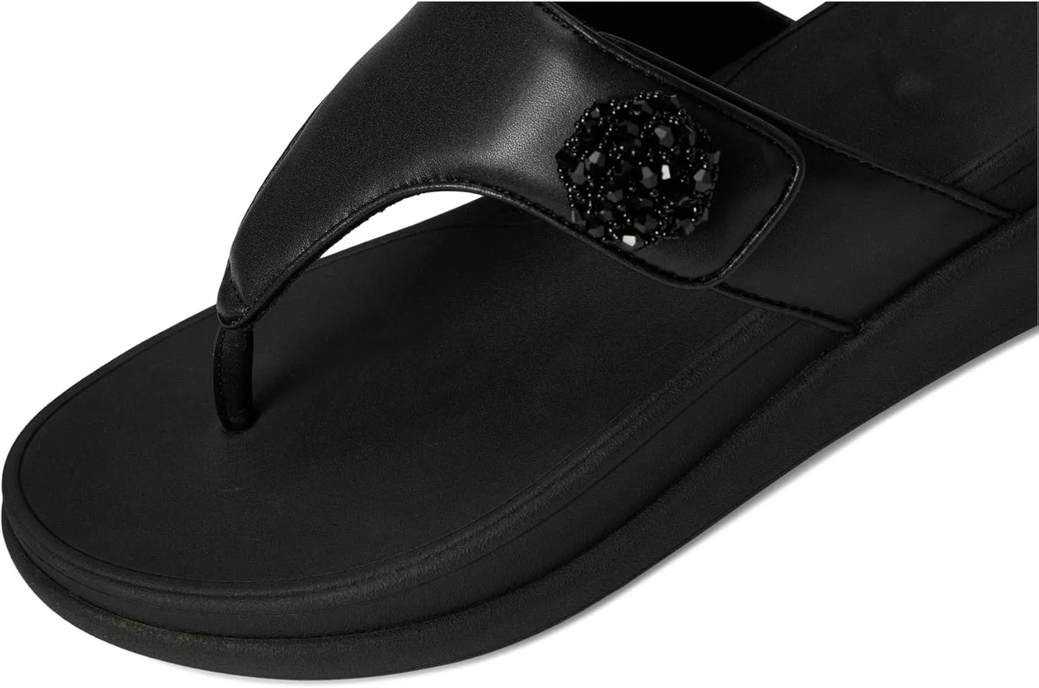 FitFlop Women's F-Mode Go Beadie-Button Adj. Flatform Toe/Post Sandals Wedge
