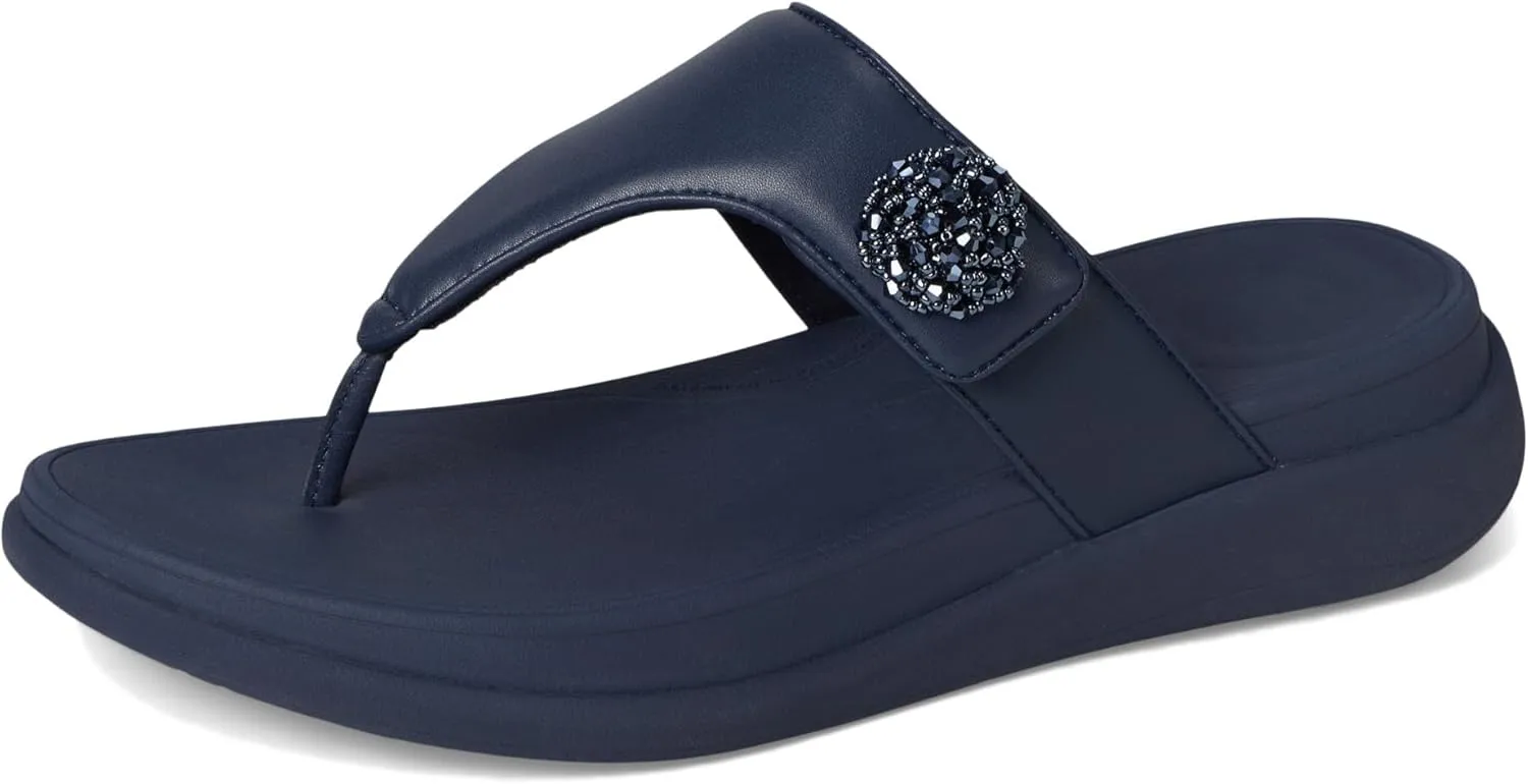 FitFlop Women's F-Mode Go Beadie-Button Adj. Flatform Toe/Post Sandals Wedge