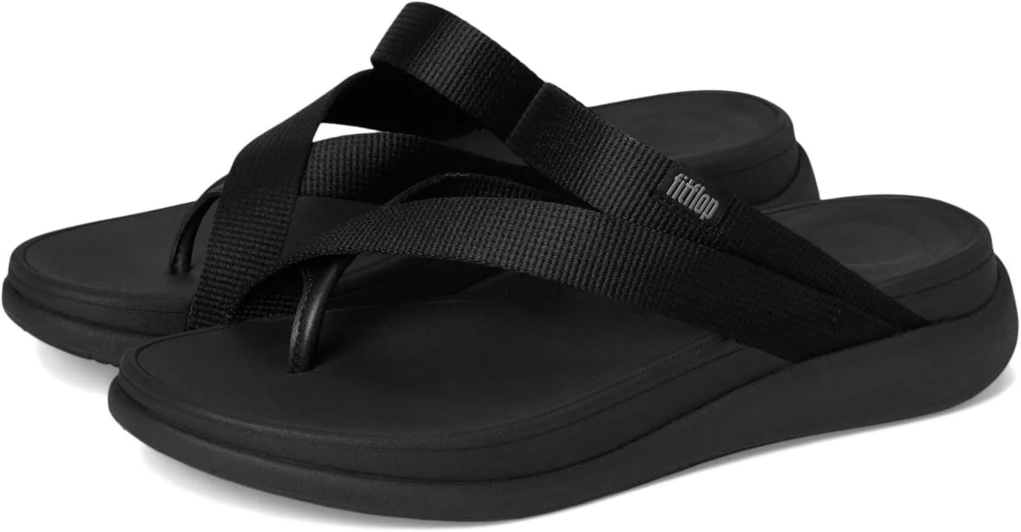 FitFlop Women's F-Mode Go Webbing Flatform Sling Toe-Post Sandals Wedge