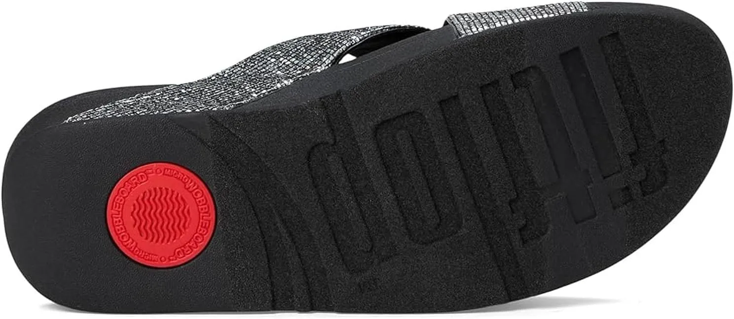 FitFlop Women's Lulu Glitterball Cross Slides Wedge Sandal